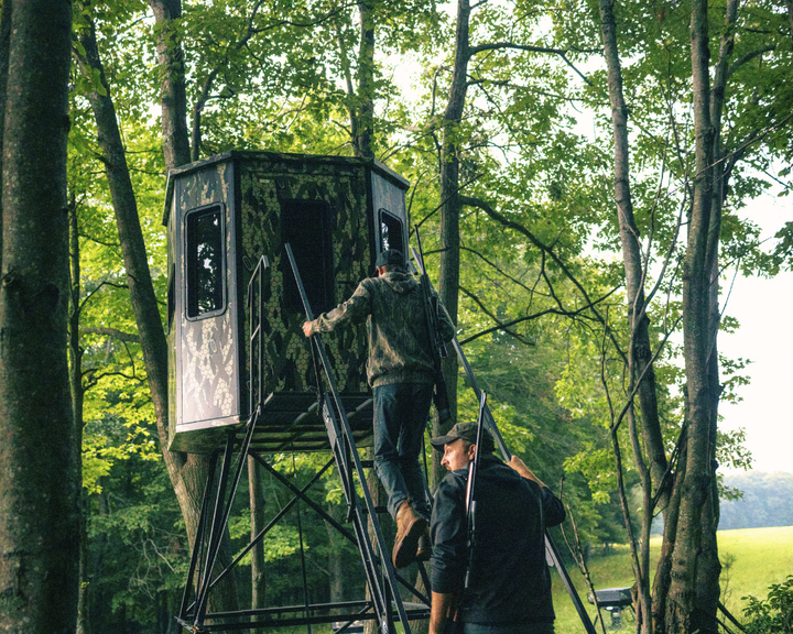 Orion ORIGIN Series — 6x6 Modular Deer Blind &amp; 10 ft Elevated Stand Package