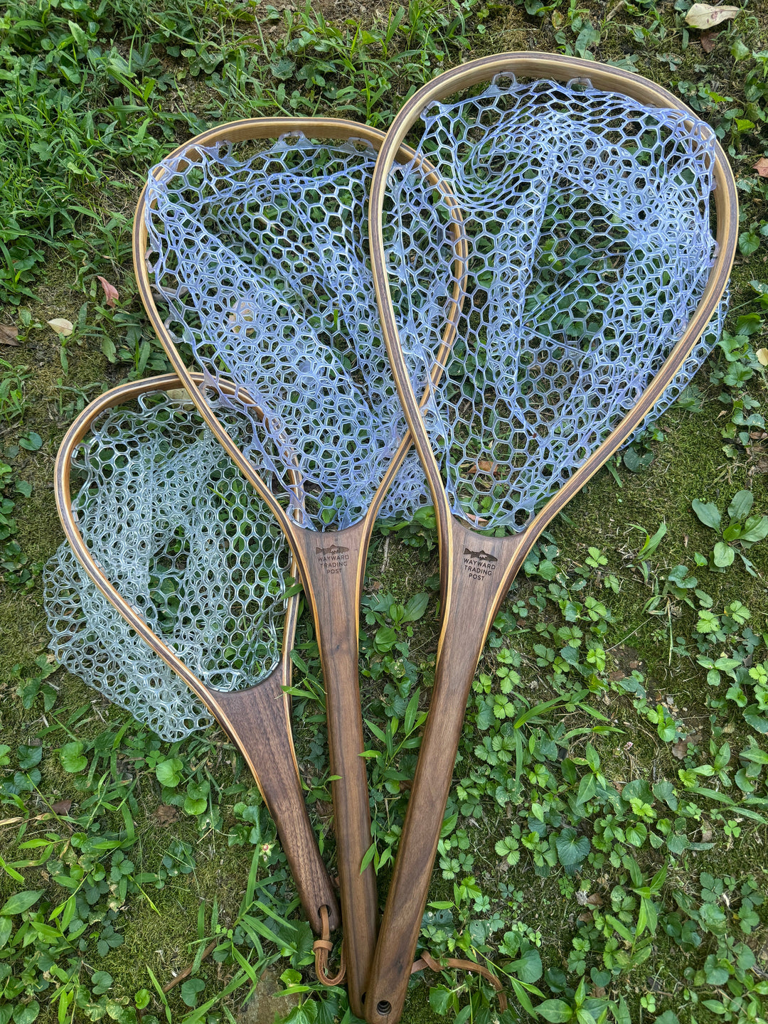 Fat Jake 16"x12" - Rainbow Trout Engraved - Natural Fly Fishing Traditional Landing Net - Handcrafted &amp; Made in USA