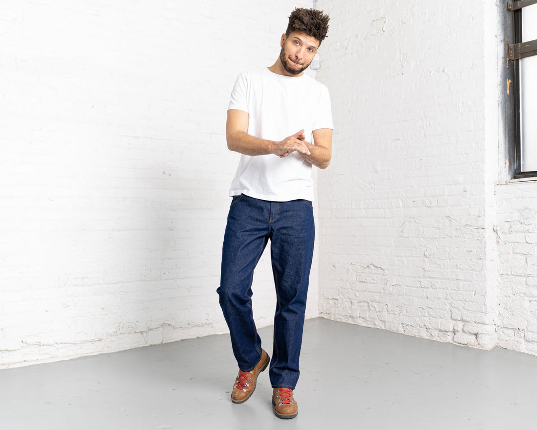 100% Cotton Relaxed Fit Dark Wash