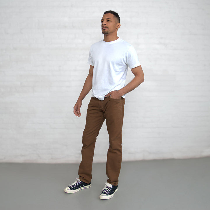 100% Cotton Tailored Fit Brown