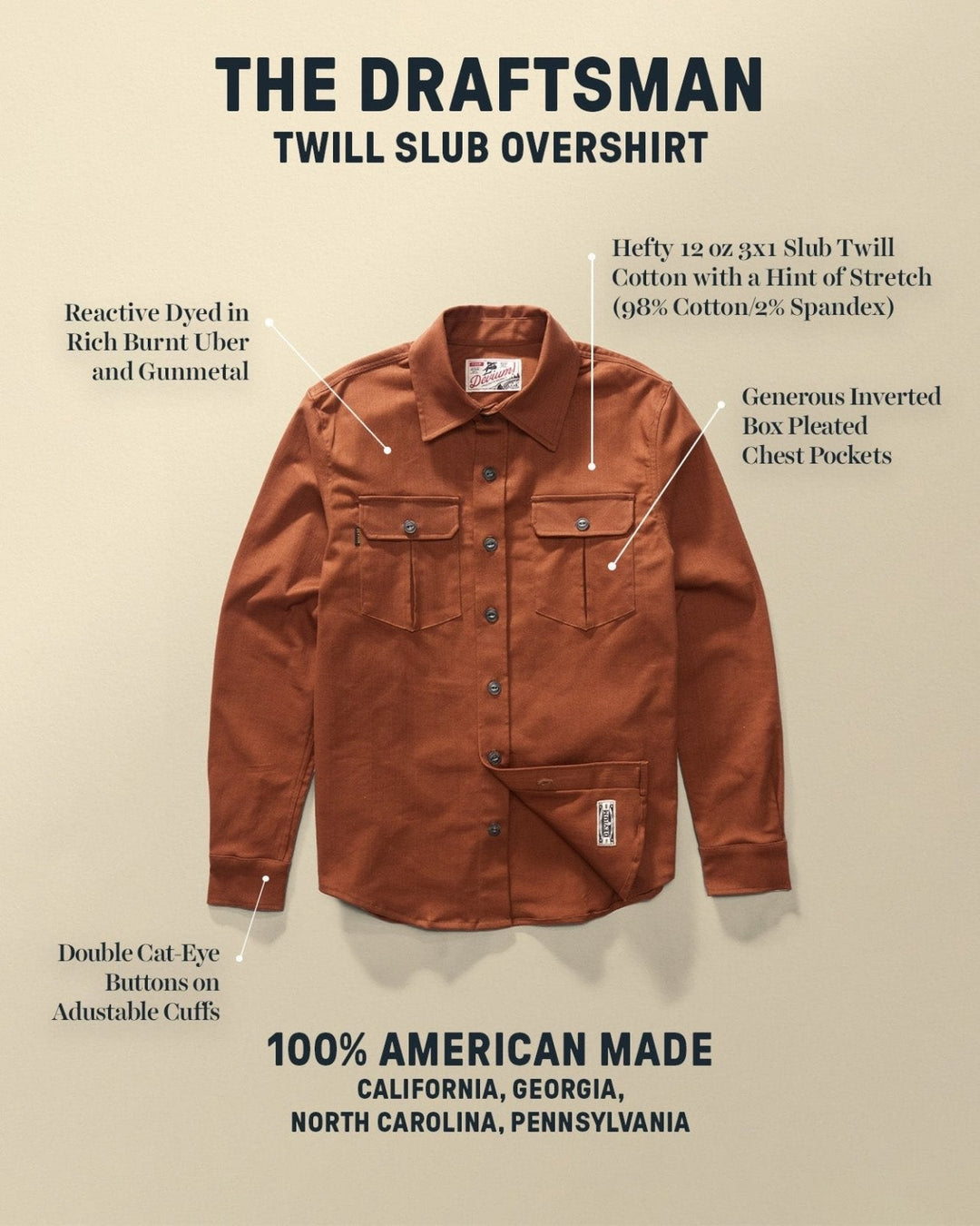 Draftsman Twill Slub Overshirt