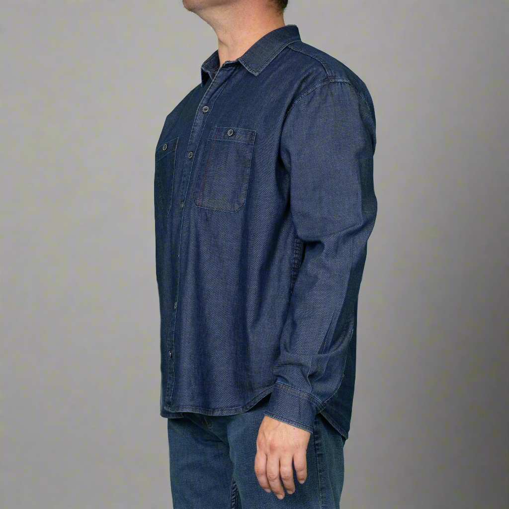 Chambray Button Up - Work Fit