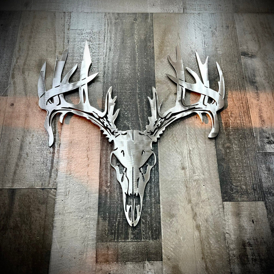 Steel Whitetail Buck Skull Wall Art